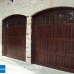 Custom red Oak Wood Garage door installed in Toronto