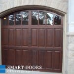 barn style Custom smooth cedar Wood Garage door installed in Toronto