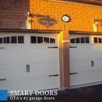 white carriage style Double Garage door installed in newmarket