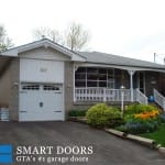 White Carriage Style Garage door installed by smart doors concord