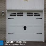 White Carriage Style Garage door installed by smart doors Toronto