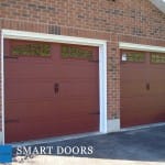 Red Carriage Style Garage Door installed in Toronto home