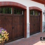 double Cedar Overlay Garage Doors installation in Toronto house