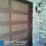 Wooden accent garage doors installed by smart doors in Markham
