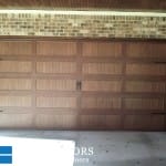 Wooden accent garage doors installed by smart doors in Toronto