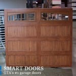 Wooden accent garage doors installation by smart door