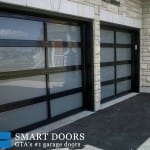 Modern glass garage doors installed in Toronto house