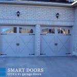 Carriage Style Garage Doors with overlay texture installed in Toronto