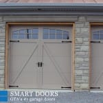 carriage barn style triple garage door installed in Markham residence
