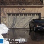 Double Raised panel Garage doors with window inserts replaced in Toronto home