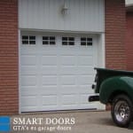 white Garage Door with windows replacement Toronto