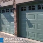 Recessed Panel overhead Garage door with window insert installed in Toronto by smart doors