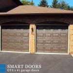 brown Raised panels Garage Doors with window inserts installed in Toronto