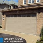 short raised panel garage door installed in Thornhill by smart doors