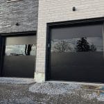 Modern flush Black garage door installed in Vaughan
