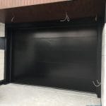 smooth panel black fiberglass overhead garage doors