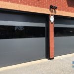 Toronto trendy smooth glass garage door installation