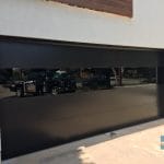 flush black Modern Glass Garage Door