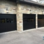 set of 3 Matt black modern garage doors