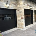 set of 3 Matt black modern garage doors installed in Thornhill