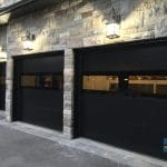 Matt Black modern flush garage door installation in Toronto by smart doors
