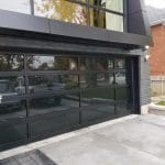 Black Full View Glass panel and aluminum frame Garage Doors Installation In Vaughan