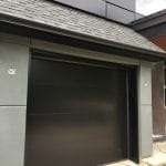 Smooth Black Glass Garage Doors Installation In Toronto by Overhead Garage Doors Replacement Company