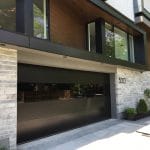 Smooth Black Glass Overhead Garage Doors Installation In Toronto