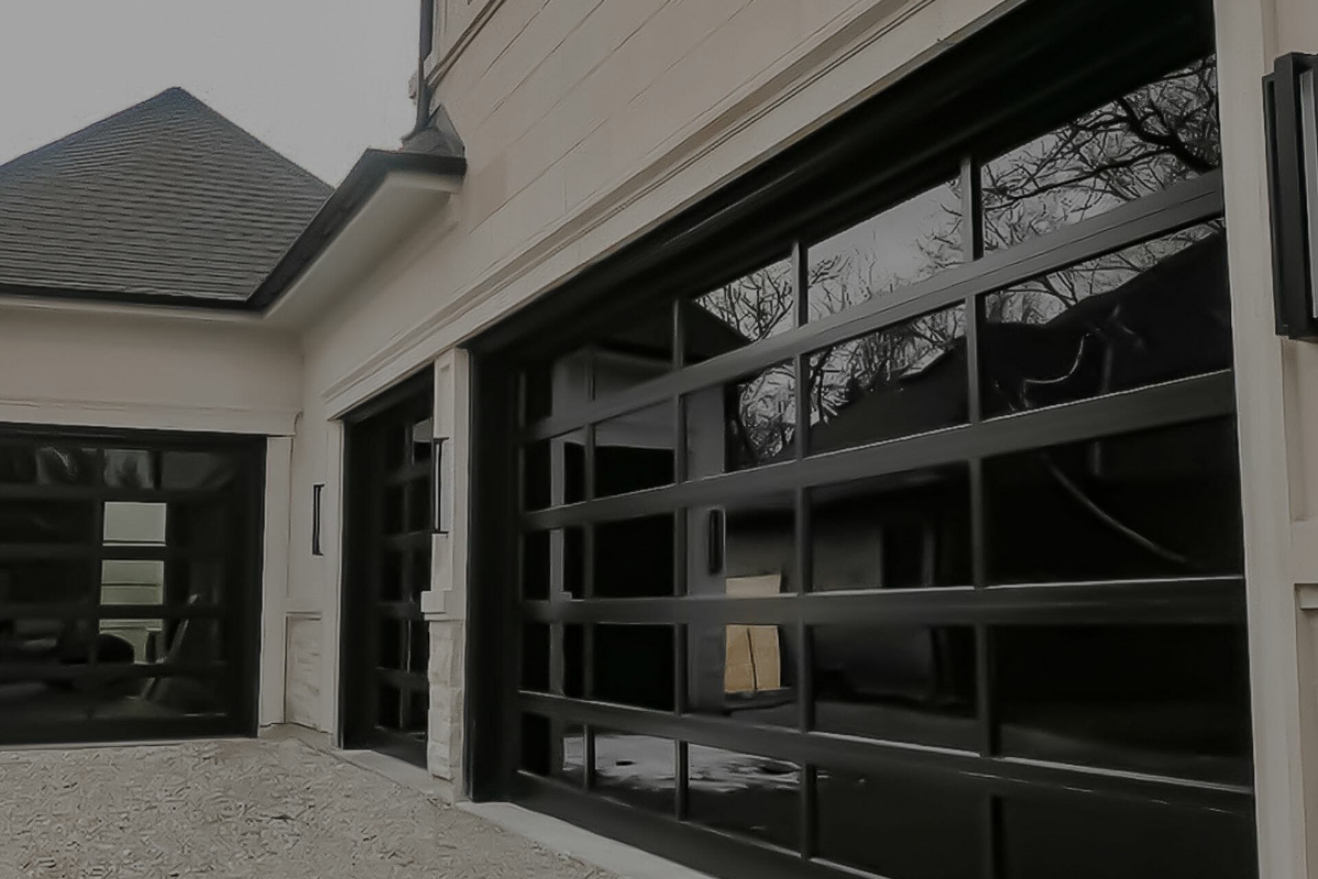 Three Full-view Aluminum & Glass Garage Doors Installed by Smart Doors